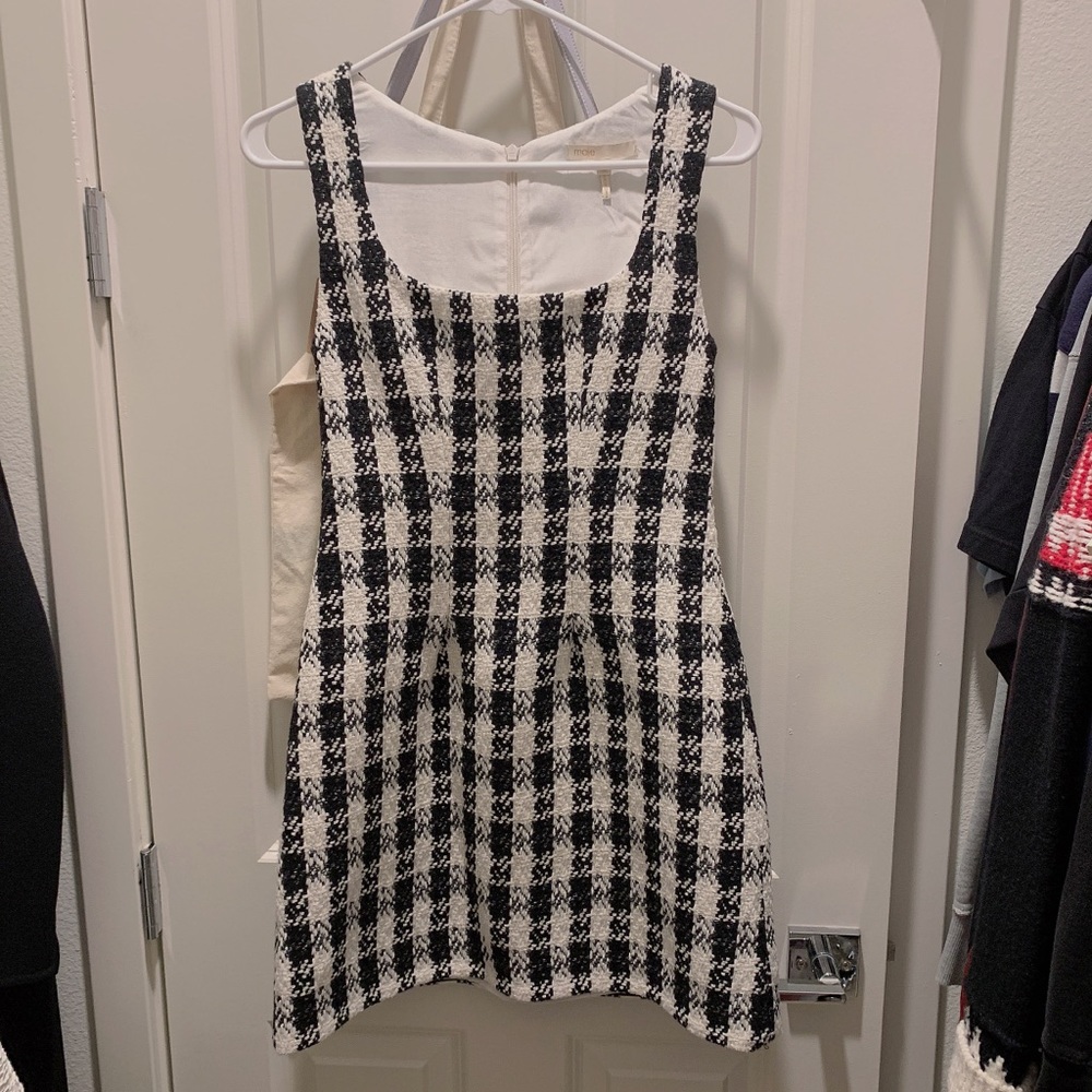 MAJE Rocky checked cotton-blend tweed mini dress